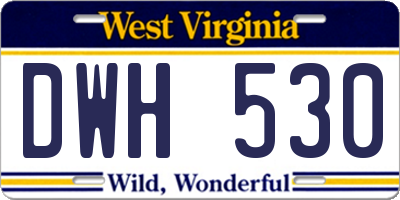 WV license plate DWH530