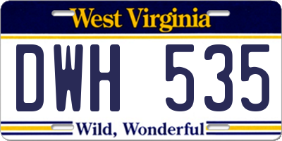 WV license plate DWH535