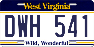 WV license plate DWH541