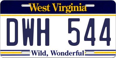 WV license plate DWH544