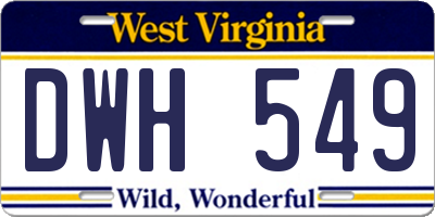 WV license plate DWH549