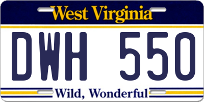 WV license plate DWH550