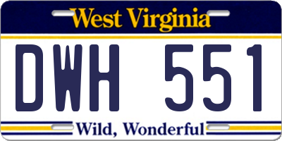 WV license plate DWH551