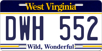 WV license plate DWH552