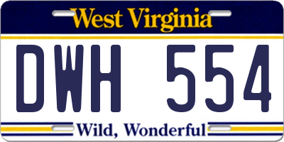 WV license plate DWH554