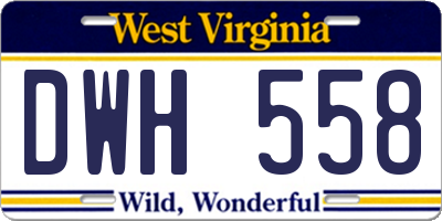WV license plate DWH558