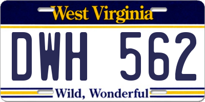 WV license plate DWH562