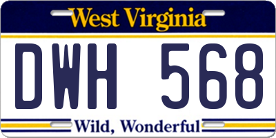 WV license plate DWH568