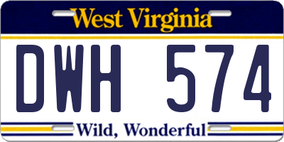 WV license plate DWH574