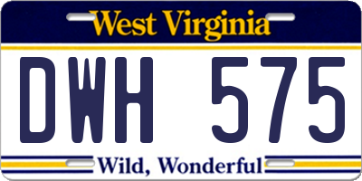 WV license plate DWH575