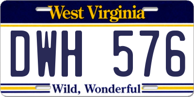WV license plate DWH576