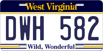 WV license plate DWH582