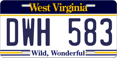 WV license plate DWH583