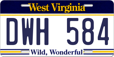WV license plate DWH584