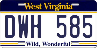 WV license plate DWH585