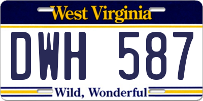 WV license plate DWH587