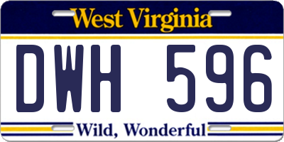 WV license plate DWH596