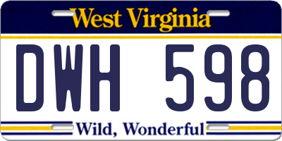 WV license plate DWH598