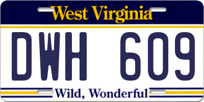 WV license plate DWH609