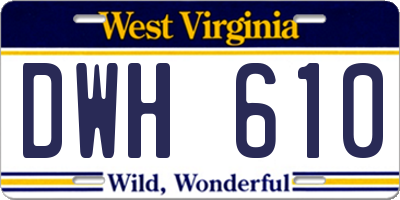 WV license plate DWH610