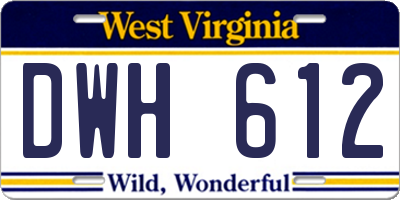 WV license plate DWH612