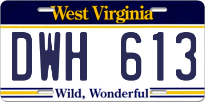 WV license plate DWH613