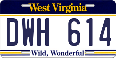 WV license plate DWH614