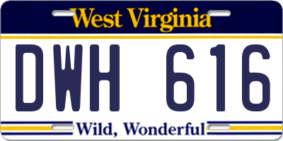 WV license plate DWH616