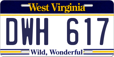 WV license plate DWH617