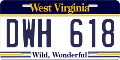 WV license plate DWH618