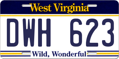 WV license plate DWH623