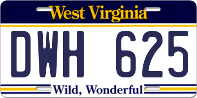 WV license plate DWH625