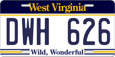WV license plate DWH626