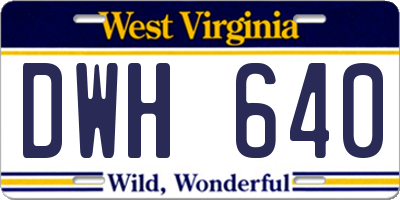 WV license plate DWH640
