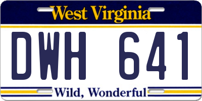 WV license plate DWH641