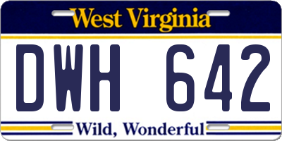 WV license plate DWH642