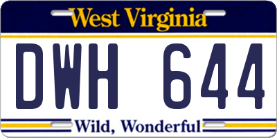 WV license plate DWH644