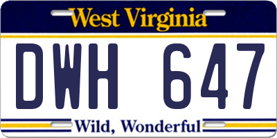 WV license plate DWH647