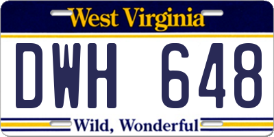 WV license plate DWH648