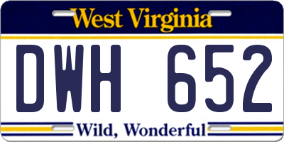 WV license plate DWH652