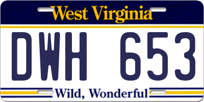 WV license plate DWH653