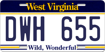 WV license plate DWH655