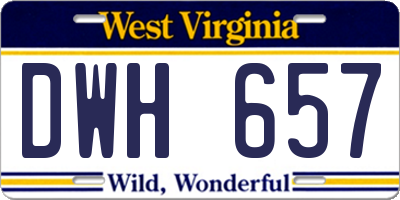 WV license plate DWH657