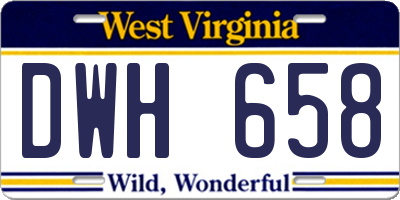 WV license plate DWH658
