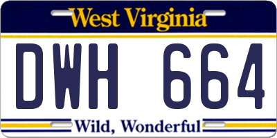 WV license plate DWH664