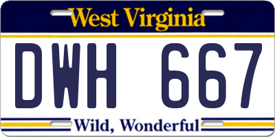 WV license plate DWH667
