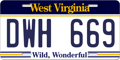 WV license plate DWH669