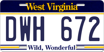 WV license plate DWH672