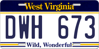 WV license plate DWH673