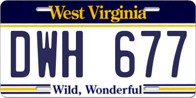 WV license plate DWH677